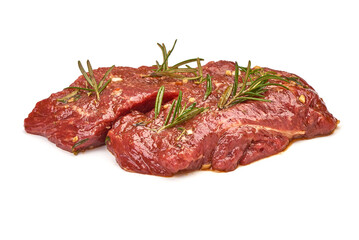 Beef meat, isolated on white background.