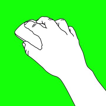 Animation Mausklick links Doppelklick rechts mit schwarzer Outline auf Greenscreen