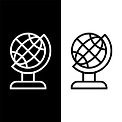 Obraz premium black and white globe icon