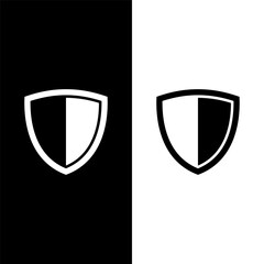 black and white shield icon