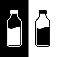 black and white water bottle icon