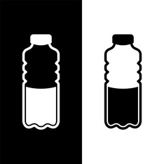black and white water bottle icon