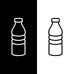 black and white water bottle icon