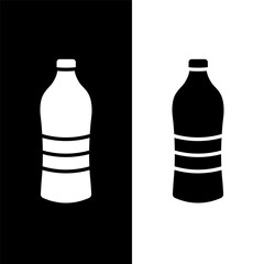 black and white water bottle icon