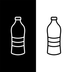 black and white water bottle icon