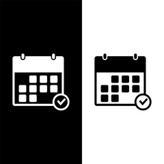 black and white calendar icon