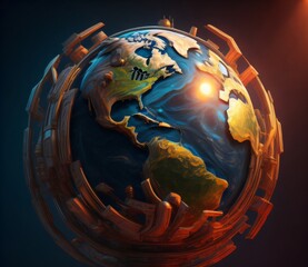 planet earth, globe , created with Generative AI technology