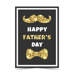 Happy father's day card with mustache and suit