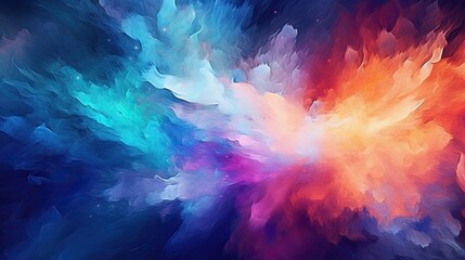 Obraz na płótnie Canvas Colorful abstract background with light and color effects, dreamlike composition, colorful explosions, high-speed synchronization. Generative AI