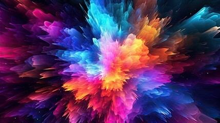 Colorful abstract background with light and color effects, dreamlike composition, colorful explosions, high-speed synchronization. Generative AI