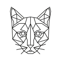 Polygonal Cat . Geometric line animal. Vector illustration.