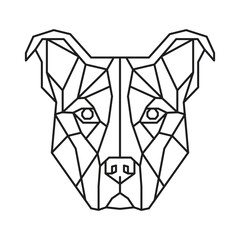 Polygonal Pitbull Dog. Geometric line animal. Vector illustration.