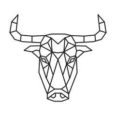 Polygonal Bull. Geometric line animal. Vector illustration.