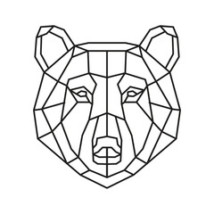 Obraz premium Polygonal Bear. Geometric line animal. Vector illustration.