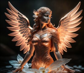    beautiful woman angel, created with Generative AI technology,