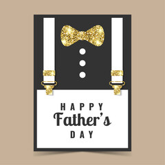 Fototapeta na wymiar Happy father's day card with mustache and suit