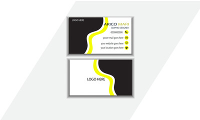 Yellow and dark black color Stylish Modern Card inspiration Creative Business   corporate vector  layout design  clean template.
