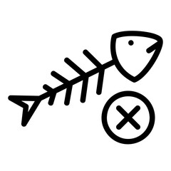 Fish boneless and spineless icon