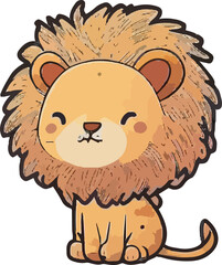 Fototapeta premium cartoon lion cub