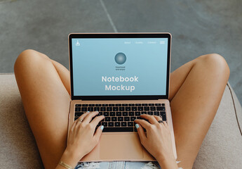 Notebook Computer on Legs Mockup