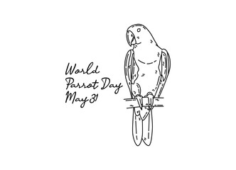 line art of world parrot day good for world parrot day celebrate. line art. illustration.