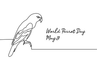 line art of world parrot day good for world parrot day celebrate. line art. illustration.