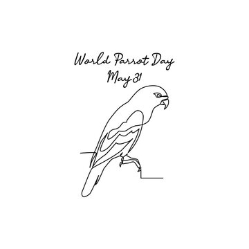 line art of world parrot day good for world parrot day celebrate. line art. illustration.