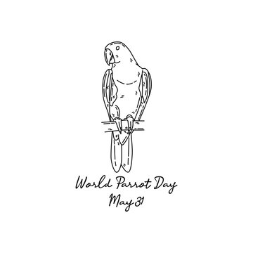 line art of world parrot day good for world parrot day celebrate. line art. illustration.