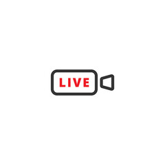 live streaming sign vector icon.
