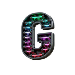 Colorful Neon 3D Alphabet or PNG Letters
