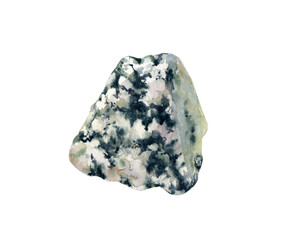 Piece of Blue cheese isolated on white background. Watercolor illustration.