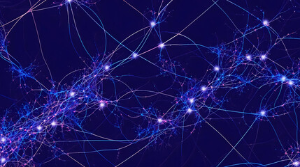 Naklejka na ściany i meble abstract neuron network future machine learning working universe