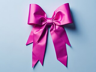 a large pink bow on a white background. ai generative