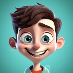 Illustration of happy boy cartoon character face