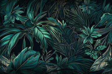 Fototapeta na wymiar tropical grass wallpaper, seamless pattern