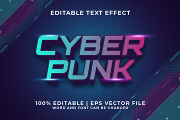 Cyberpunk 3d Editable Text Effect Futuristic Style Premium Vector