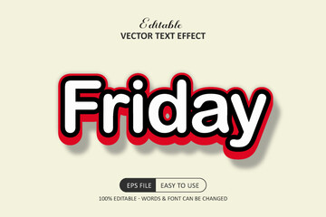 Friday editable text effect - 3d text effect