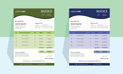 simple two color invoice template ,  