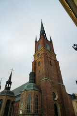 Fototapeta na wymiar Close up view of the Riddarholmen Church in Stockholm, Sweden