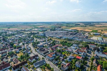 Ausblick auf Lauingen an der Donau - die nördlichen Industrie- und Gewerbegebiete
