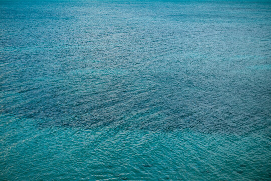 Calm and transparent blue-green sea