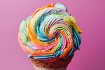 Sweet Delight: Colorful Ice Cream Treat - Generative AI