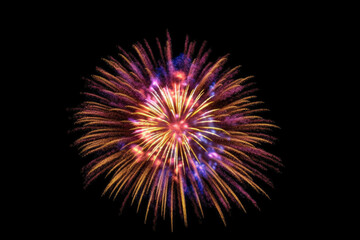 Bright Glowing Lights Exploding Fireworks Black Background Created Using Artificial Intelligence