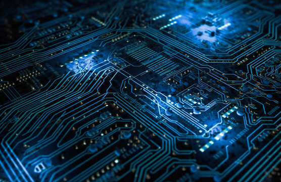 an image showing a blue twilight circuit board