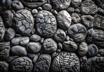 Obraz na płótnie Canvas black and white image of a stone stone wall