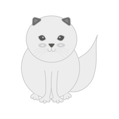 PRETTY CUTE GREY BABY CAT ILLUSTRATION