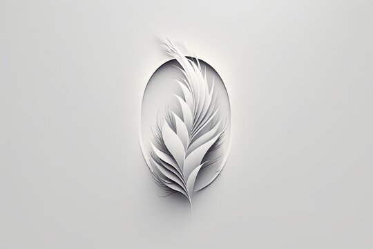 Abstract white perv framed on a white background