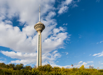 Milad Tower or Tehran Tower, a multi-purpose tower in Tehran, Iran, sixth tallest in the world. Best view of cityscape.