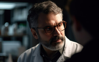 Obraz premium A consultant doctor in a white coat in a local hospital. Generative AI