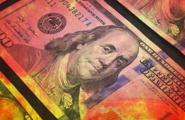 One burning dollar bill as a symbol of inflation and the financial crisis